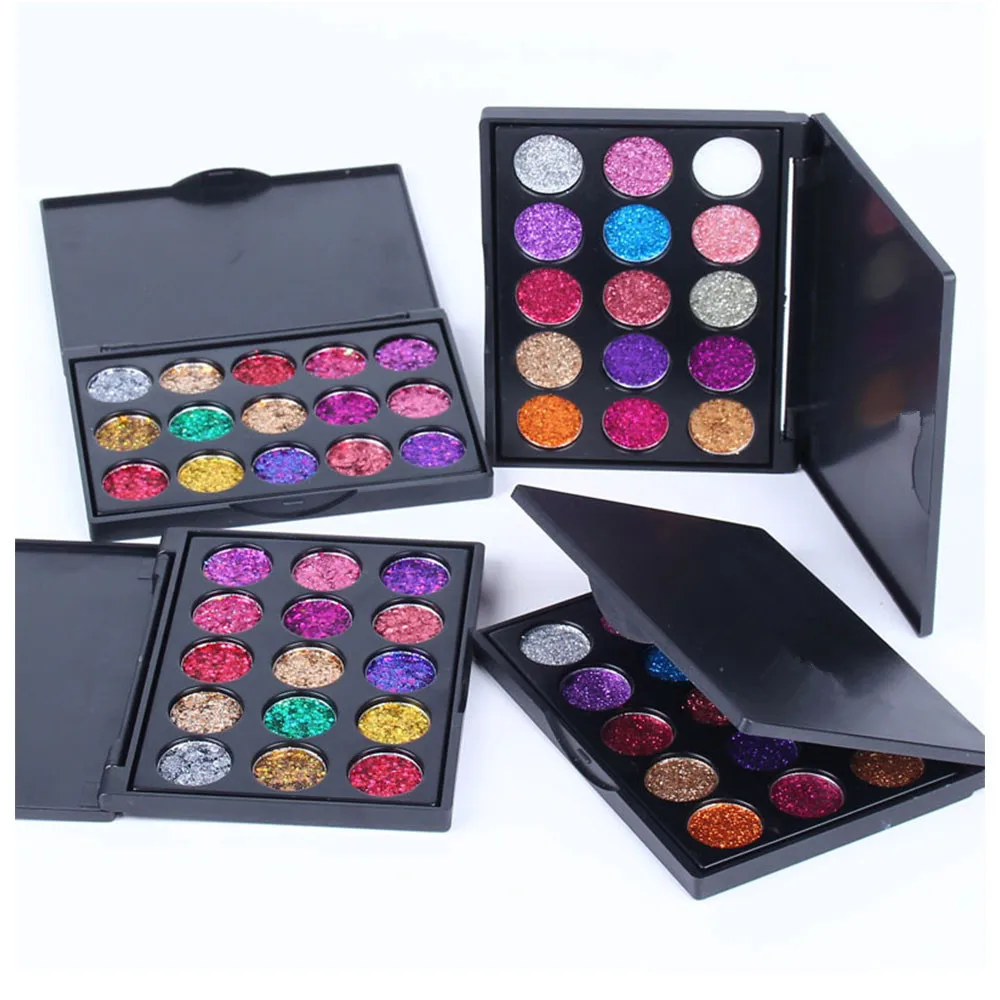 

15 Colors Natural Waterproof Glitter Eyeshadow Palette Shining Metals Powder Shimmer Eye Shadow Pigments Cosmetics Kits