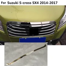 Car front engine Machine grille grill upper hood stick lid trim frame 1pcs For Suzuki S-cross scross SX4 2014 2015 2016 2017