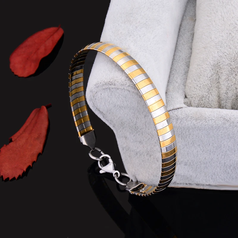 

Colorful Metal 316L Stainless Steel Bangles&Bracelets Simple Gold Bracelet Snake Link Chain Bracelets For Women Wholesale A5