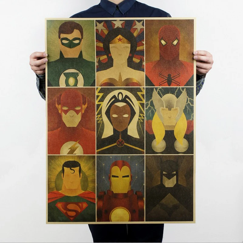 

Free shipping,super hero set aggregate/kraft paper/bar poster/Retro Poster/decorative painting 51.5x70.5cm