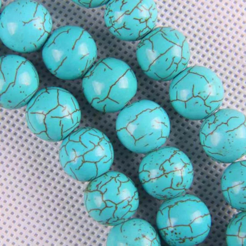 Синие круглые бусины Howlite 12 мм нить 16 дюймов ювелирные изделия для изготовления
