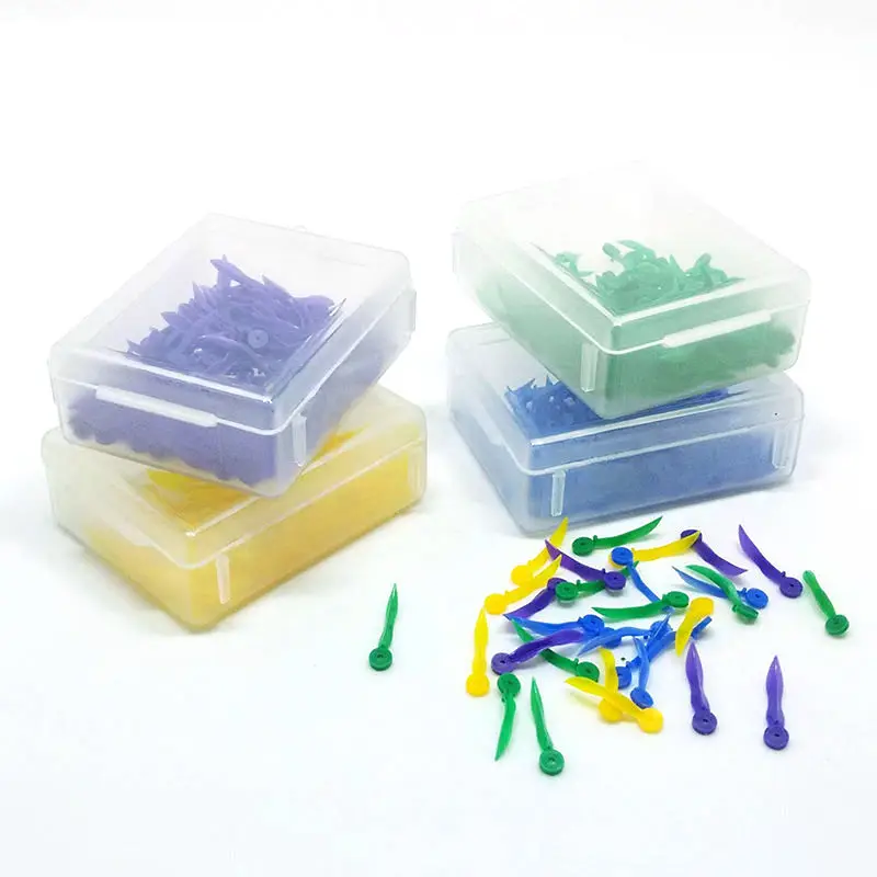 

400pcs Dental disposable Plastic Wedge With Hole All 4 sizes wave shape Wedge