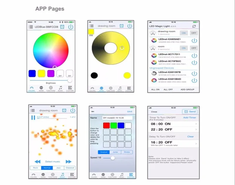 DC12-24V RGB RGBW UFO Bluetooth 16 миллионов цветов IOS Android светодиодный контроллер времени функция группового управления музыкальным режимом