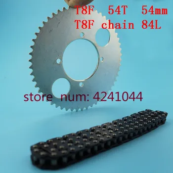 

47cc 49cc T8F chain 84 Links and 54T teeth 54mm Chain plate sprocket for mini moto atv quad 2 stroke engine parts accessories