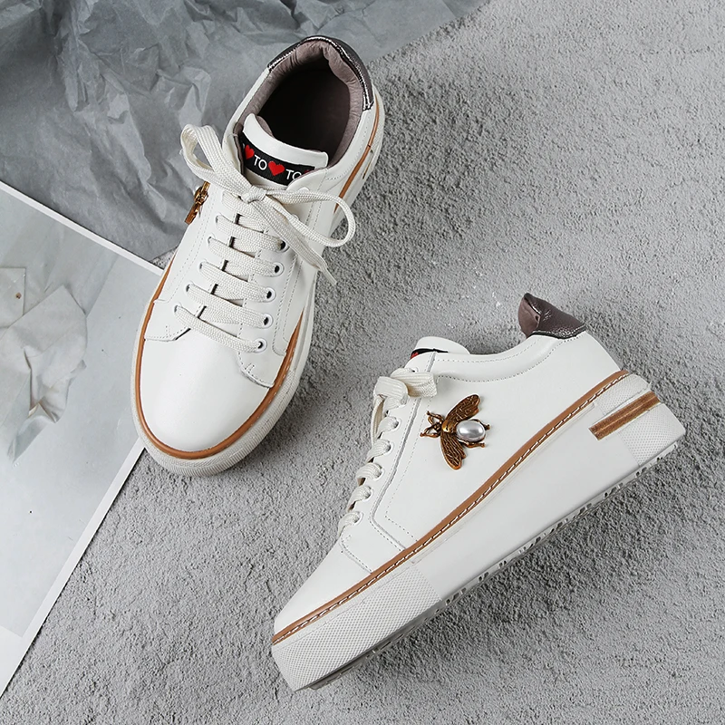

2019 leather platform flat shoes single shoes lace women's shoes muffin bottom cross strap shoes small white shoes metal buckle