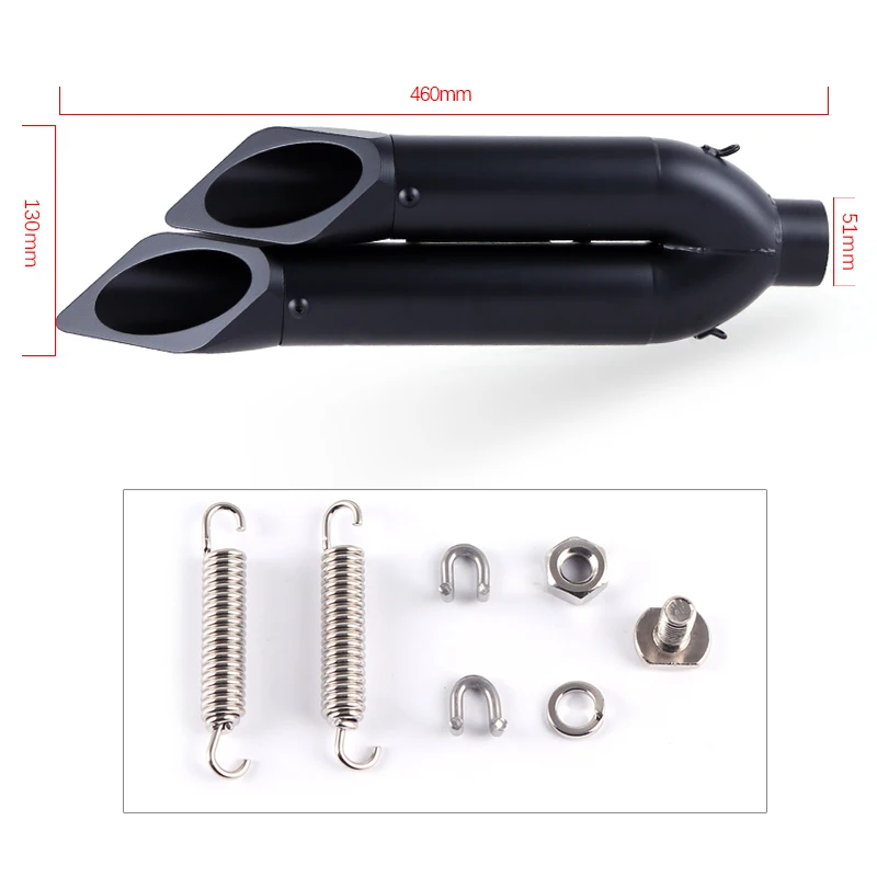 Universal de Escape de la motocicleta de Escape silenciador doble agujero FAZER8 FJ1200 FZ1 FZ8 MT-09 TRX850 XJR1200 XJR1200R XSR900 SR500 TMAX530