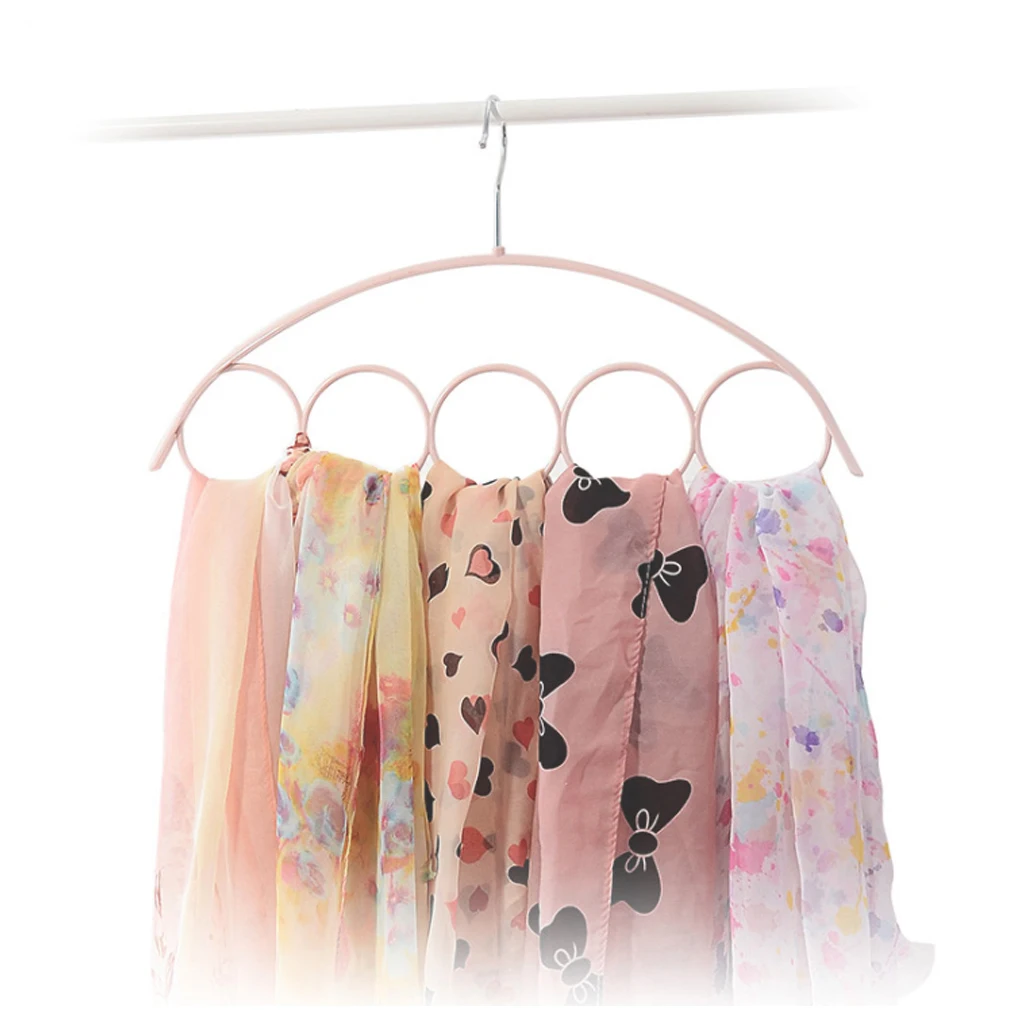 

3Pcs/Set 5 Ring Shawl Scarf Hanger Belt Tie Rack Organizer Holder Hook Display Multifuction Hanger Clothes Hanger Wholesale J08