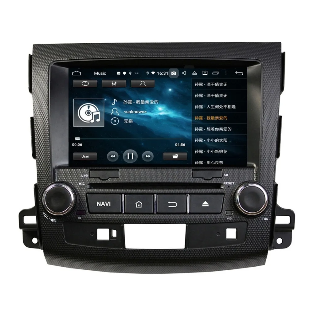 Sale 1024*600 Octa Core 8" Android 9.0 Car DVD Radio GPS for Mitsubishi Outlander 2006-2012 With 4GB RAM Bluetooth WIFI 32GB ROM 6