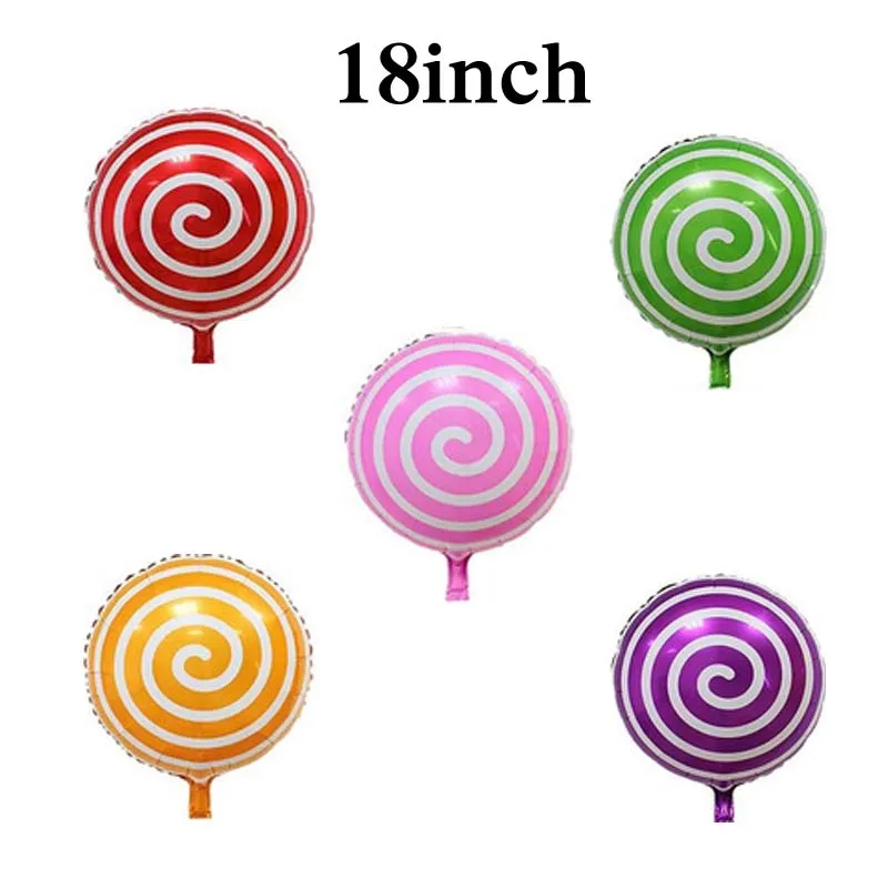 

5pcs suger foil balloons 18inch round Lollipop helium balloons for wedding party and birthday party balloons