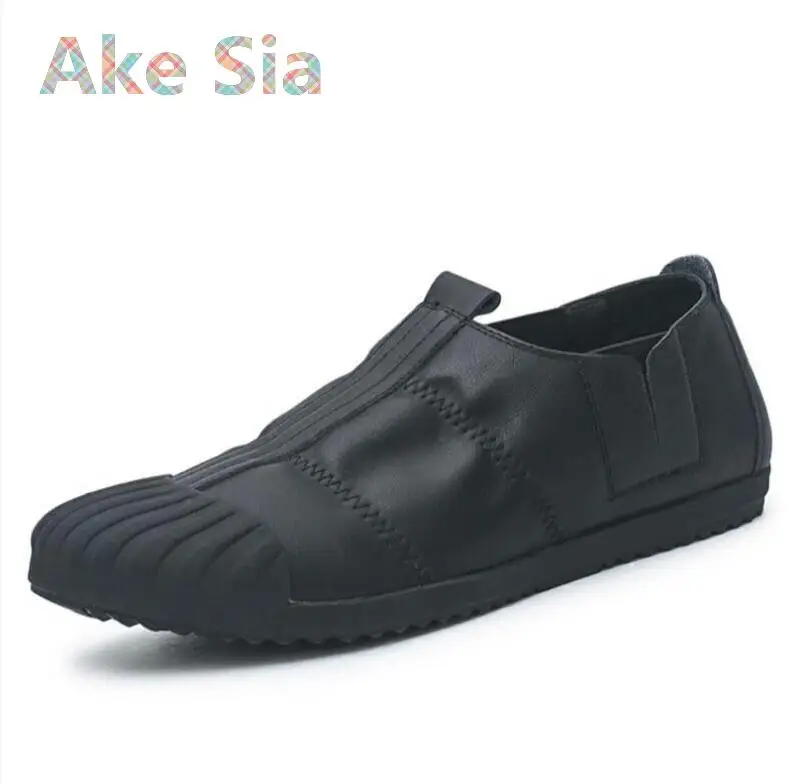 Ake Sia peas shoes Мужская Осенняя новая Корейская версия модной обуви Молодежная дикая британская повседневная обувь без застежки #98