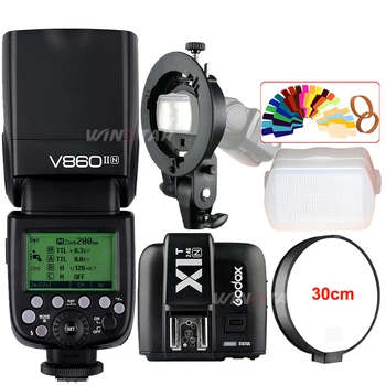 

Godox Ving V860II-N GN60 E-TTL HSS 1/8000 Camera Speedlite Flash+ X1T-N Transmitter Trigger+Bowens S-Type Bracket for Nikon DSLR