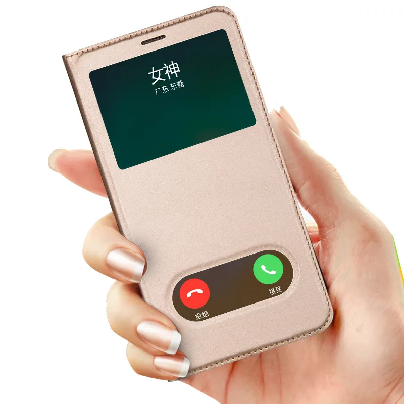 Luxury PU Leather Flip Phone Case on for iphone XS XR XS Max Open View Window hard PC Cover for iphone 6 6S 7 8 Plus X Book Case