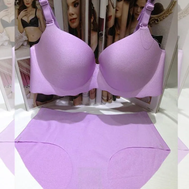One piece seamless ultra-thin 3D stereo C cup bra set sexy underwear push up bra and brief sets lingerie soutien gorge