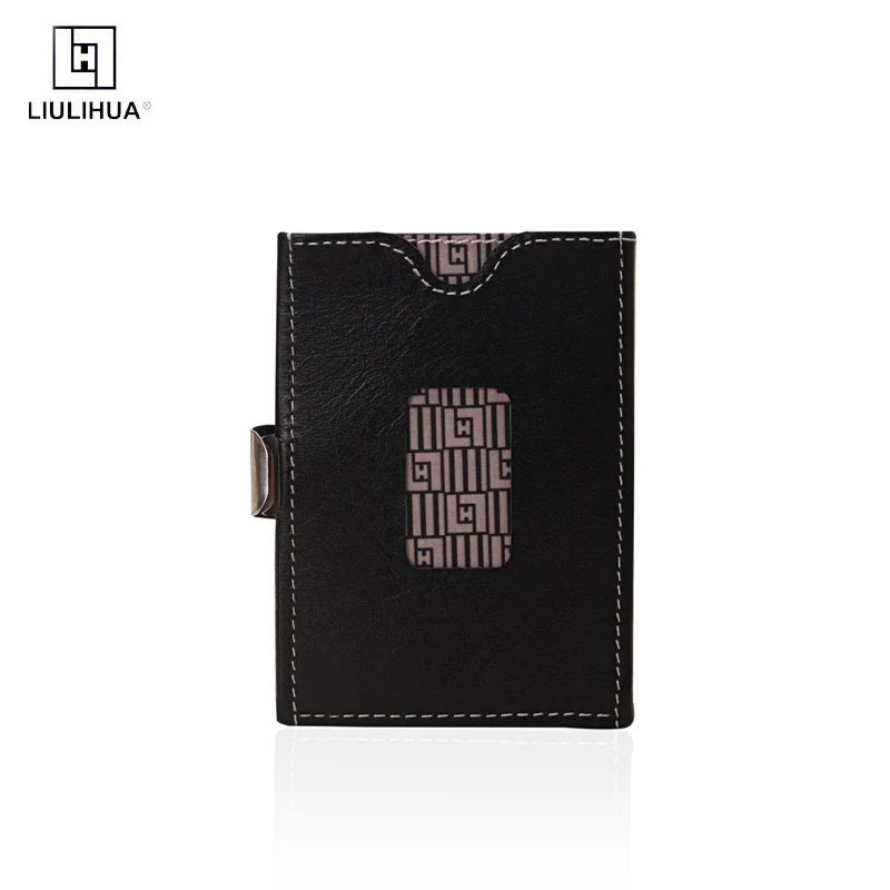 trihold ultimate tri-fold black leather card wallet for men and women-perfect for credit card ID drivers licenses and bills