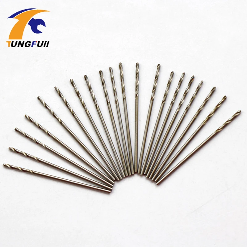 

Tungfull 20pcs Micro HSS Drill Bits 0.8mm Straight Twist Drill Bits Electric Drill Power Tools