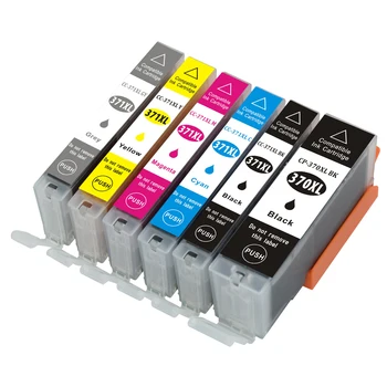 

Compatible Ink Cartridge Replacement for CANON BCI-370XL BCI-371X with PIXUS MG7730/MG6930/TS9030(1B+1PBK+1C+1M+1Y+1GY) 6Pack