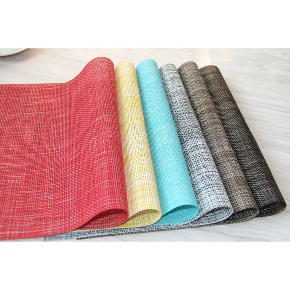 Home Elegant Colorful Stripe PVC Table Mat Christmas Gifts Classic Heat