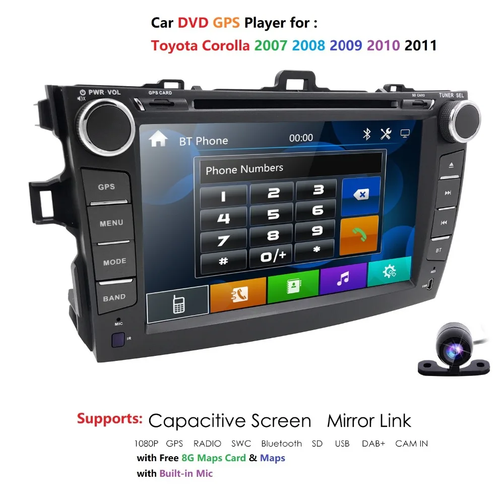 Perfect Hizpo Car Radio Multimedia Video Player Mirror Link For Toyota Corolla E140/150 2008 2009 2010 2011 2012 2013 No Android 2 DIN 2