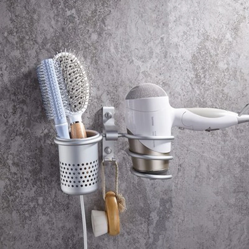 Космический алюминиевый органайзер для ванной комнаты, держатель для расчески, полотенец, зубных щеток, душевая вешалка Комплект полок, фен для волос, полки для хранения