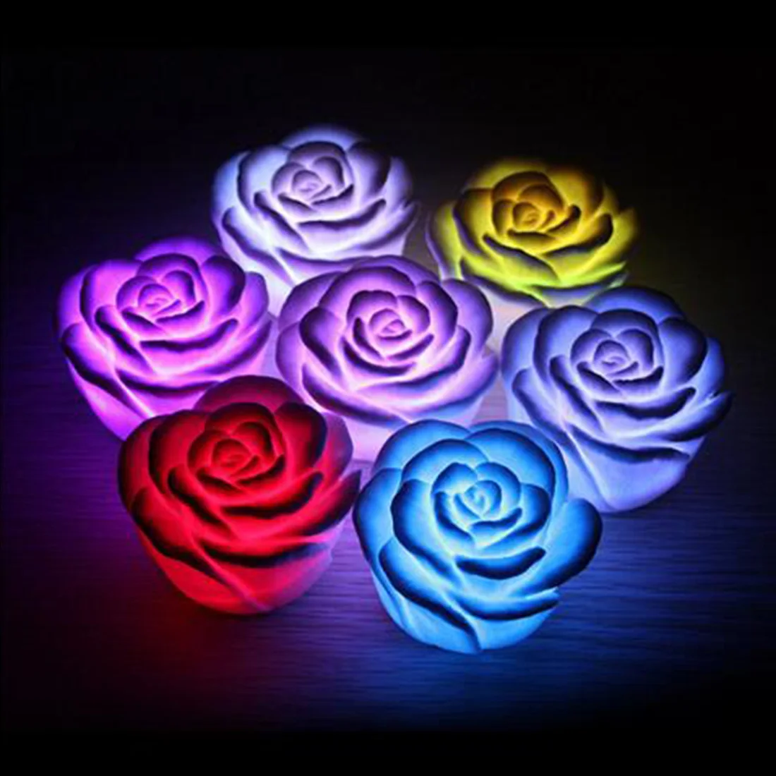 Fashion LED night lamp Romantic Rose Flower night light Color changed Lamp LED night lights Interior