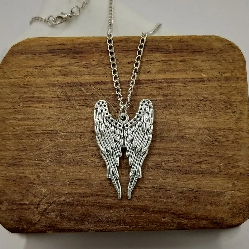 

New fashion angel wings Pendants cross chain short long Mens Womens silver necklace Jewelry Gift