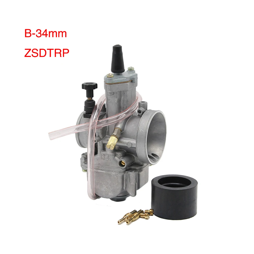 Карбюратор PWK ZSDTRP 21 24 26 28 30 32 34 мм КАРБЮРАТОР серебристого/серого цвета 2T 4T с Power Jet