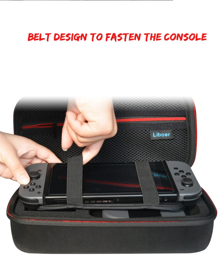 Hard Storage Carrying Case Portable Travel Bag with Handle for Nintendo Switch Console JoyCon Controller AC Adapter Charger BN30 06