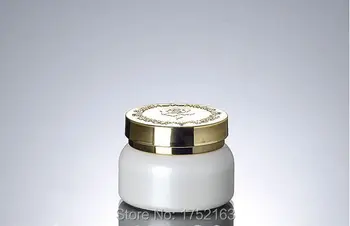 

50G pear white cream jar with Rose pattern gold lid ,cosmetic container,cream jar for Cream/Mask emulsion Skin care P