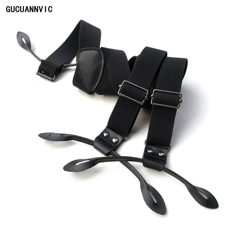 

3*100Cm Vintage Men's Suspenders Pants 6 Buckles Leather Suspenders Men Adjustable Elasticity Strap Women's Pants Braces Man