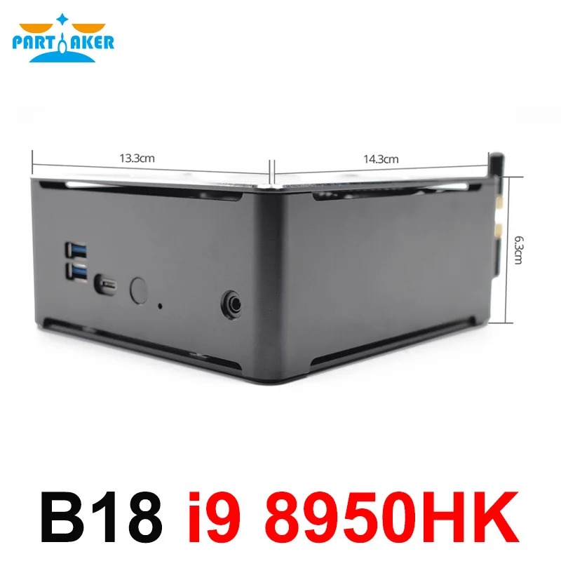 Partícipe Intel i9 8950HK 6 Core 12 hilos Mini PC Windows 10 Pro 2 * DDR4 AC Wifi computadora de escritorio HDMI