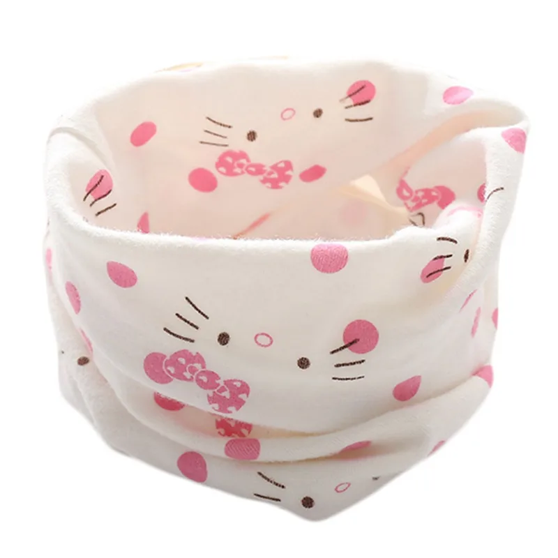 

New Fashion Solid Color Baby Cotton Scarf Spring Autumn Winter Boys Girls Warm Collar Children Cartoon O Ring Neck Scarves