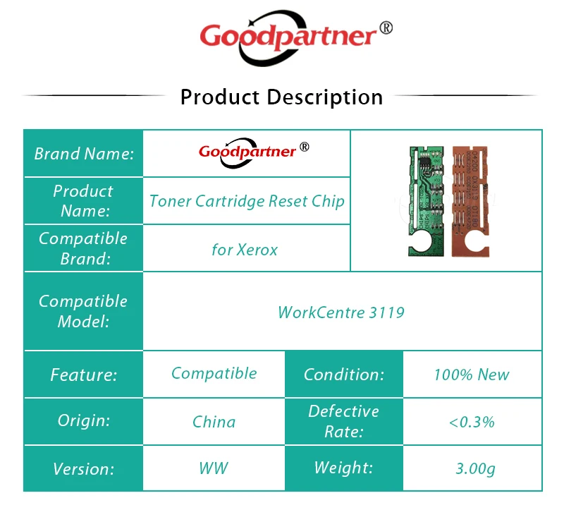 5X 013R00625 WC3119 Phaser 3119 чип сброса картриджа с тонером для Xerox Workcenter барабана|Чип
