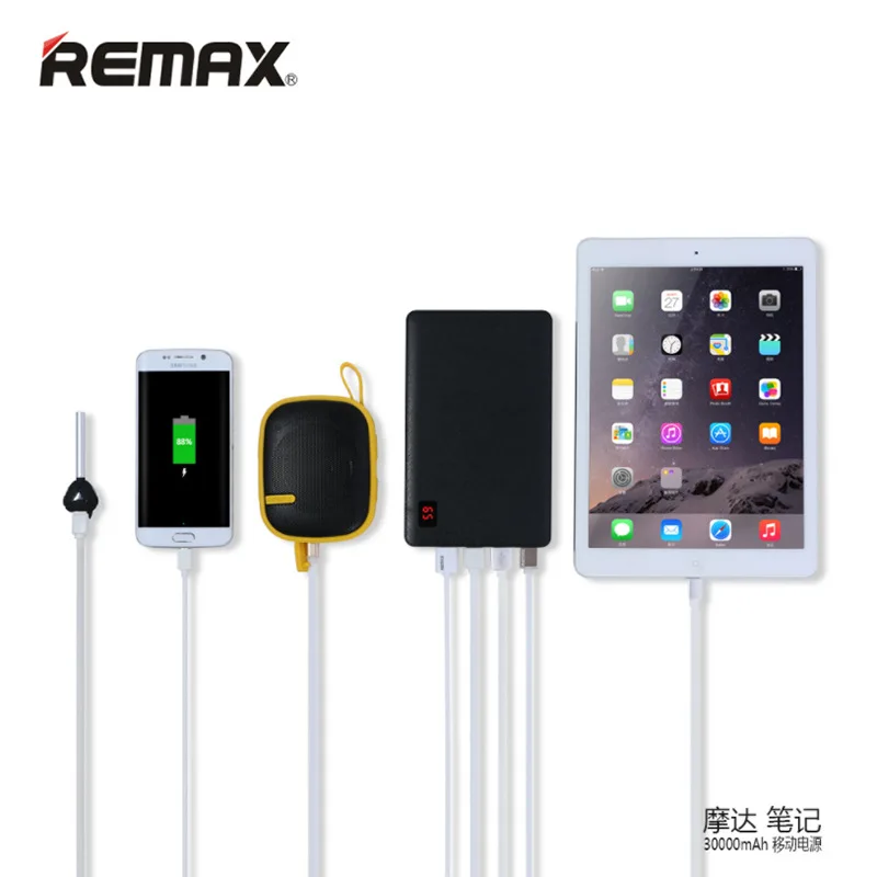 

Remax Portable 30000 Mah Power Bank for IPhone 7 8 X XR For IPad 4 USB External Battery Charger Mobile Phone 30000mAh Power bank