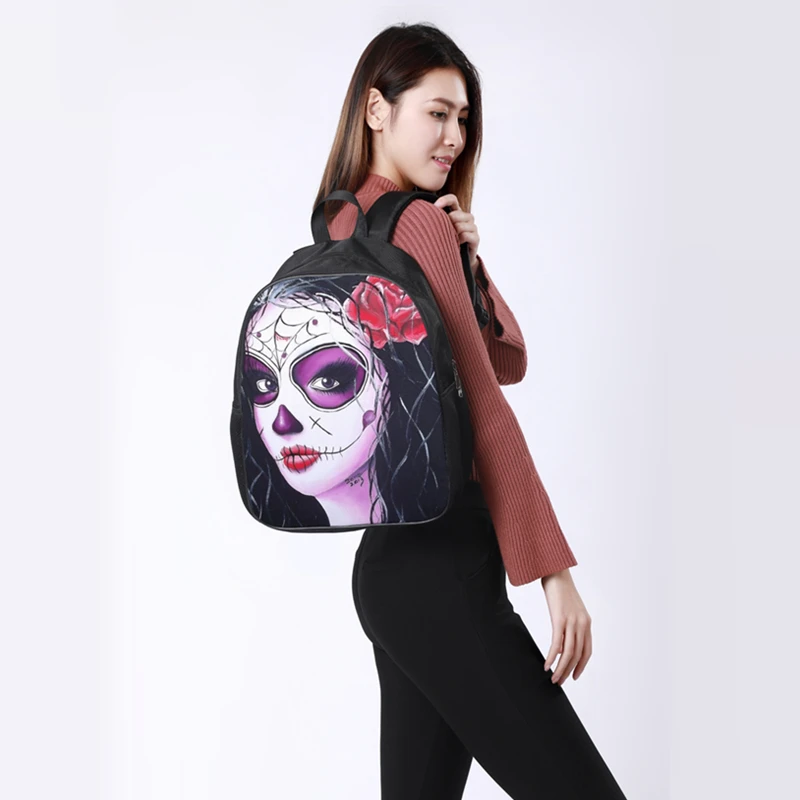 

CROWDALE Women Backpack For School Teenager Girls Punks Printed Nylon Travel Backpacks Casual Floral Backpack 38cm*28cm*13cm