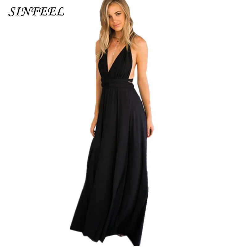 

2017 Sexy Women Long Dress Black Red Bandage Maxi Party Dresses Bridesmaids Multiway Convertible Wrap Robe Longue Femme Vestidos