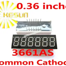 2 шт. x 0,36 дюймов Красный общий катод/анод 6 цифровой трубки 3661AS 3661BS светодиодный модуль дисплея