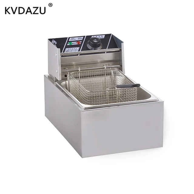 Desktop Electric Fryer Commercial Stainless Steel Fryer French Fries Machine  Single Cylinder Deep Frier Machine - AliExpress