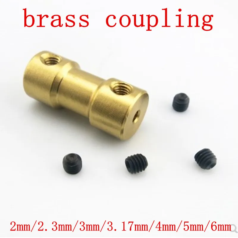 2mm/2.3mm/3mm/3.17mm/4mm/5mm/6mm Brass Flexible Motor Shaft Coupling