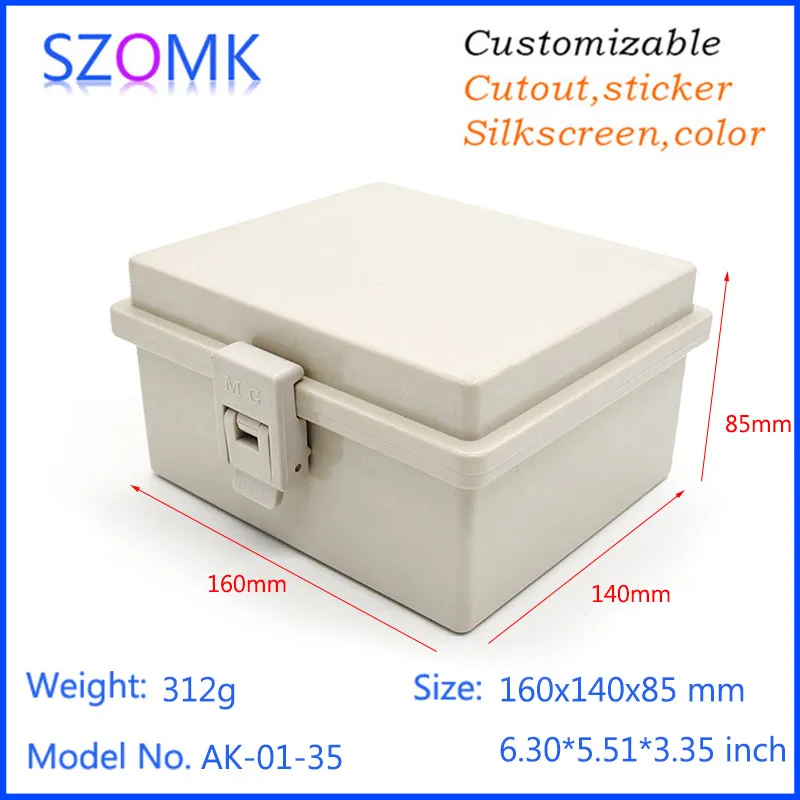 Goedkoop 4 stks, IP65 waterdichte behuizing voor elektronica aansluitkast 160*140*85mm elektrische plastic scharnier doos apparatuur case
