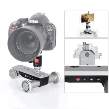 

PPL-06S 5 Speed Mode Adjustable Motorized Electric Track Slider Dolly Car 3-Wheel Video Pulley Rolling Skater Tripod Head DHL
