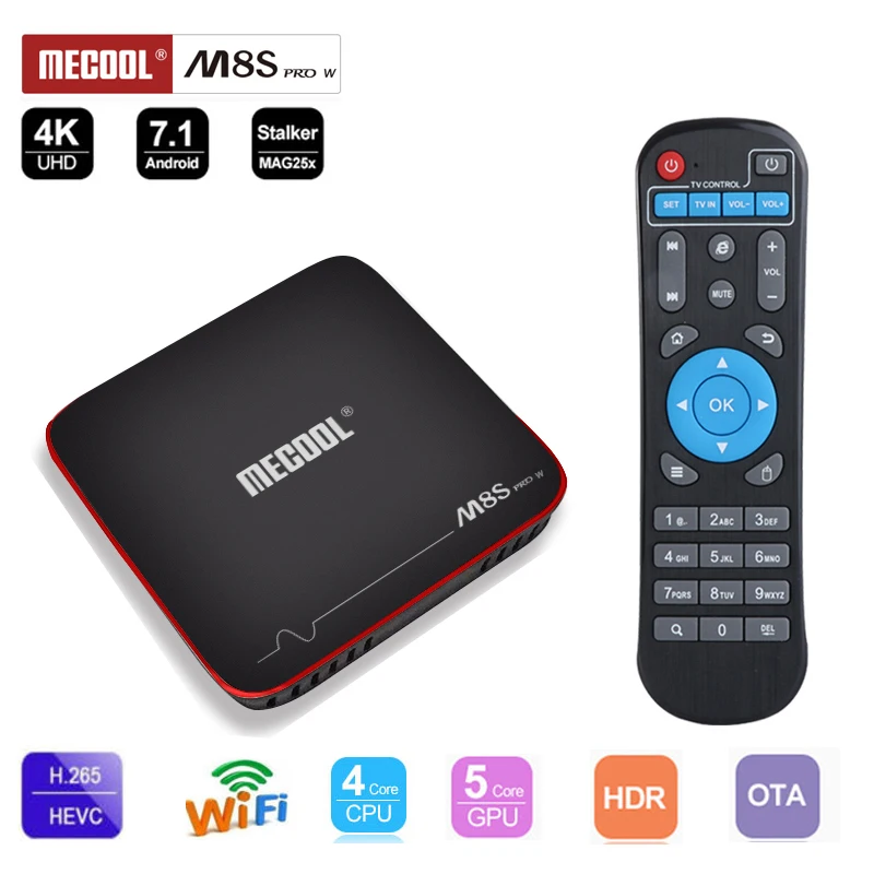 

Mecool M8S PRO W L M8S PRO W Android 7.1 TV Box Amlogic S905W 1GB 8GB DDR3 4k Caixa de TV Smart 2.4G Wifi H.265 HD Set Top Box