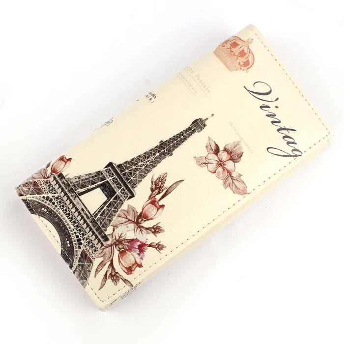

Leather Wallet Women Flower Tower Pattern Ladies Long Purse Girls Clutch Bags Card Cash Pocket Portfele Damskie #8
