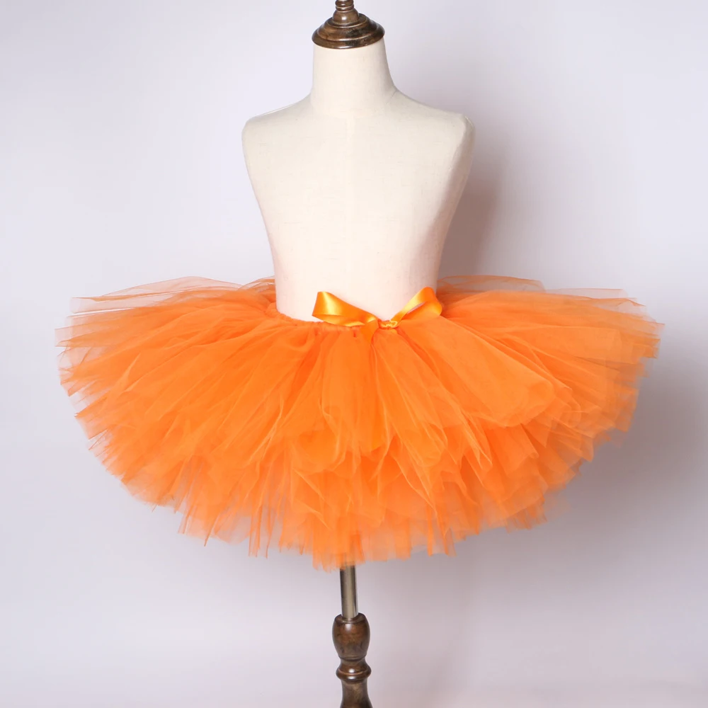 Оранжевая юбка-пачка для девочек; пышные балетные юбки для девочек; детская юбка-пачка; детская фатиновая юбка-американка для дня рождения; юбка для маленьких девочек