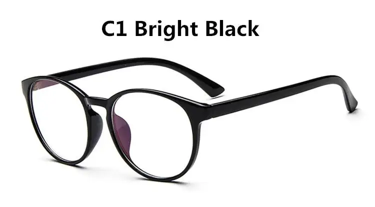 Классические круглые большие оправы очки оправа Очки для работы за компьютером оправа оптические прозрачные линзы украшения очки для чтения без градусов - Цвет оправы: bright black