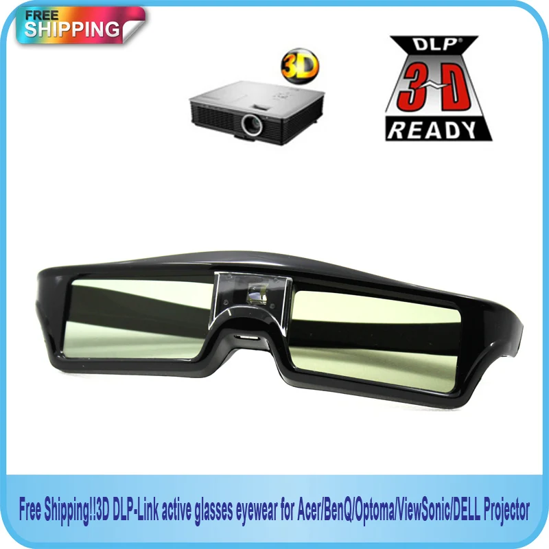 Free Shipping 2014new 3D DLP Link active glasses eyewear for Acer BenQ Optoma ViewSonic DELL Projector