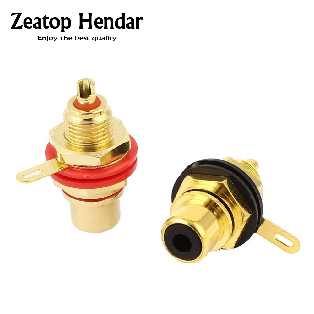 10pcs New Gold Plated Female RCA Phono Jack Panel Mount Amplifier