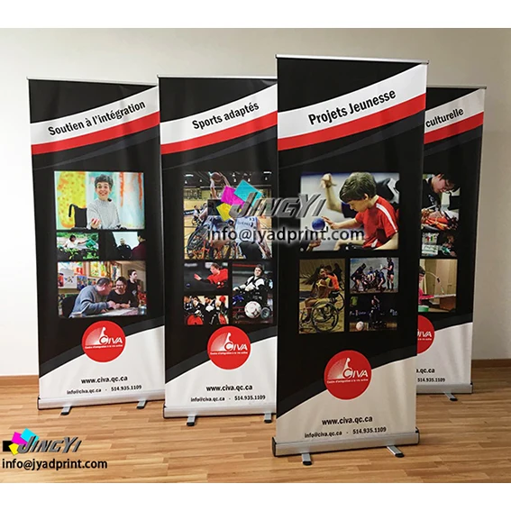 59"x79" Retractable Roll Up Banner Stand Trade Show Pop Up Display Free Printing 