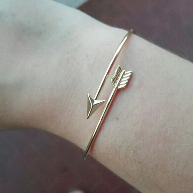 Bangle bracelet Gothic Punk Women Ladies Arrow Bangle Cuff Bracelets Open Adjustable