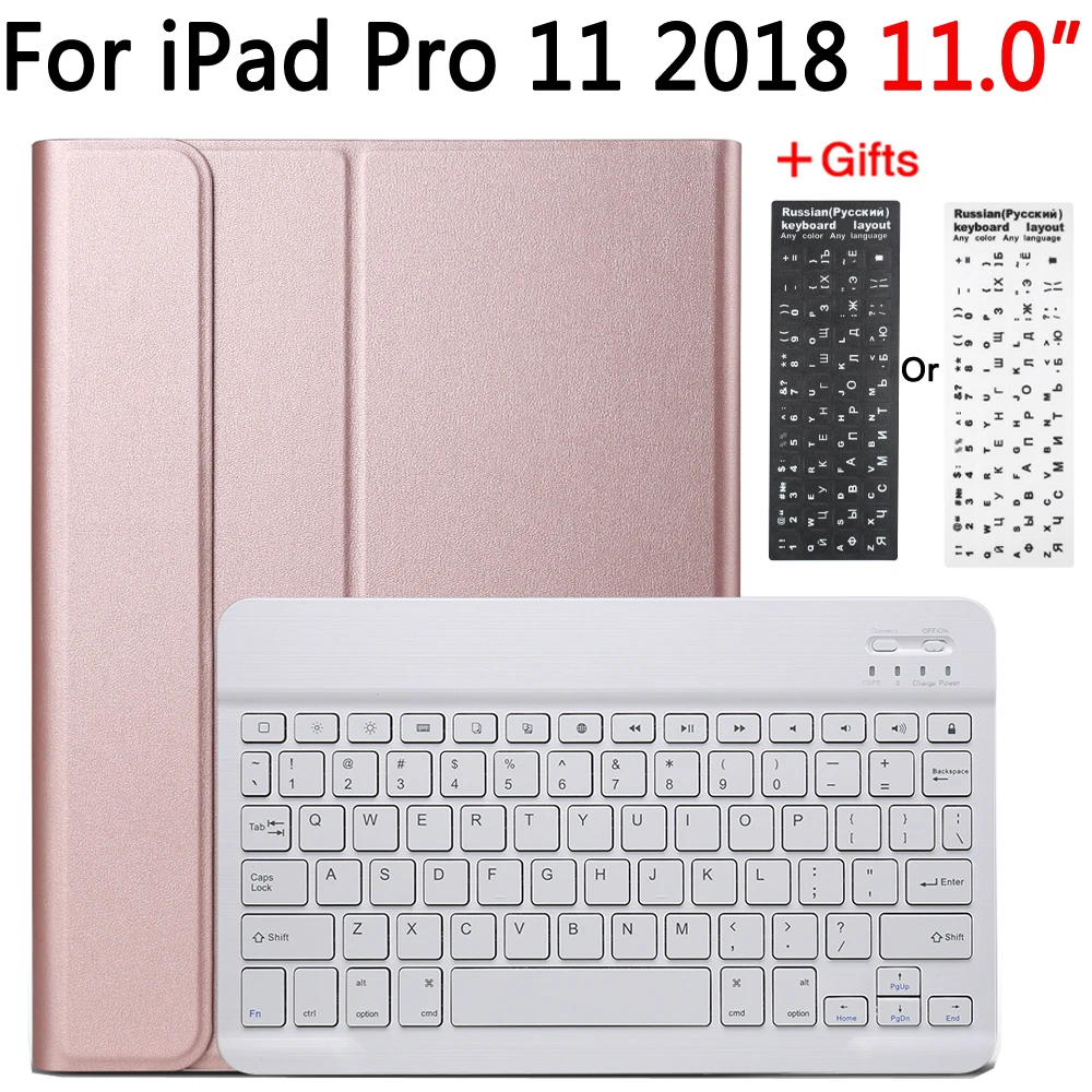 Чехол для Apple iPad Pro 11 2018 A80 тонкий умный кожаный чехол + английская клавиатура с