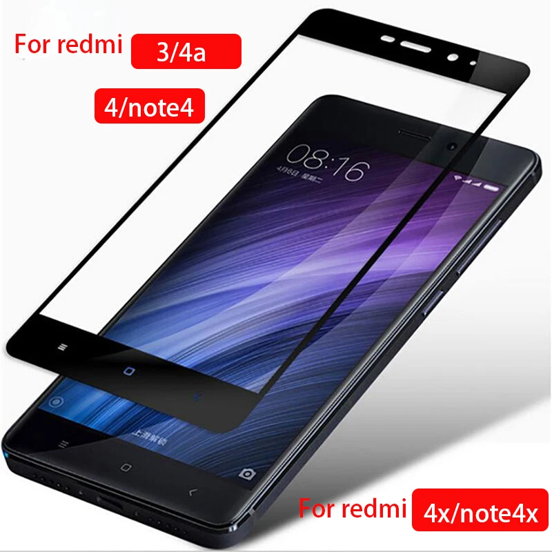 Закаленное стекло с полным клеем для Xiaomi Redmi 3 4 4a закаленное Защита экрана на Note 4x